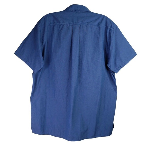 Eddie Bauer Travex Men’s Medium Blue Button Up Pocket Mesh Lined Nylon SS Shirt - Picture 3 of 11